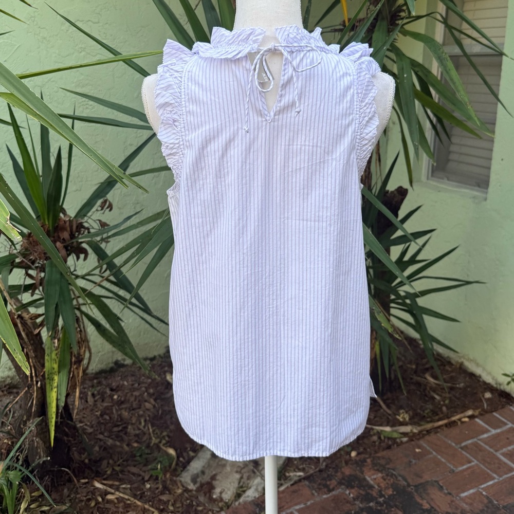 J Crew Ruffle trim Sleeveless Blouse - Picture 6 of 8